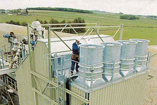 Edwards engineer installing grain drying equipment